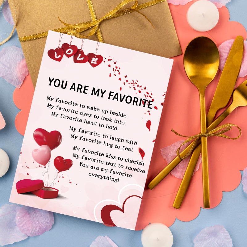 Bhiosng Romantic Happy Valentines Day Card for Him Her, Sweet Valentines Day&Anniversary Card for Husband Wife Boyfriend Girlfriend Partner, Poem Love You Cards for Women Men - Image 4