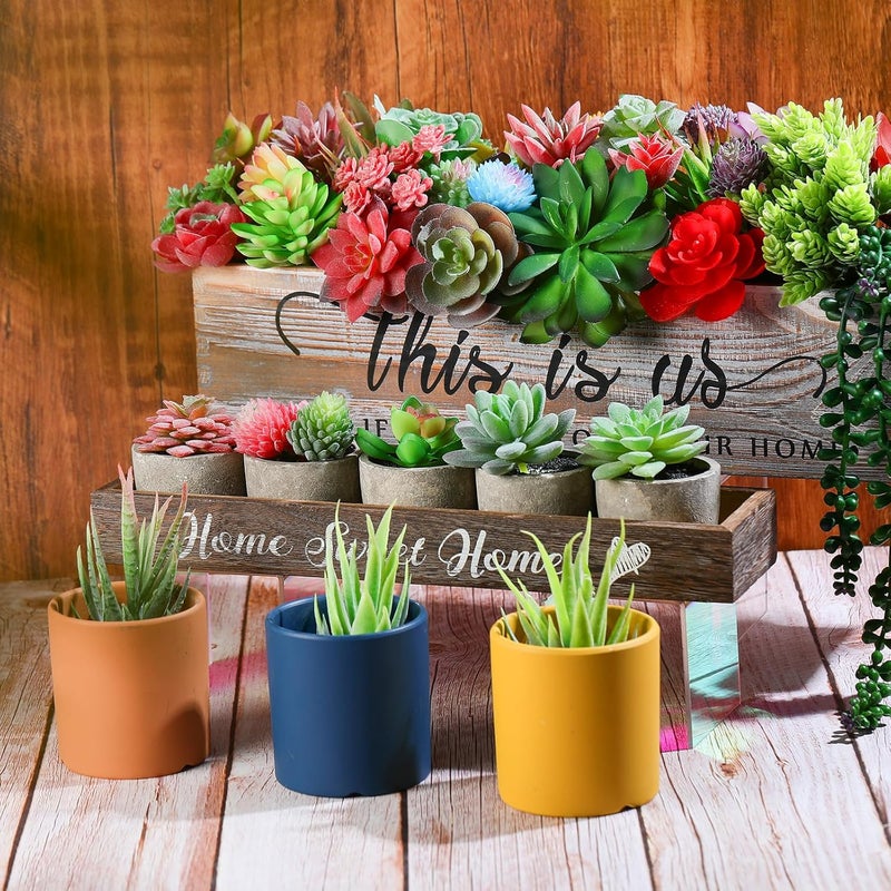 WILLBOND 24 Pieces Artificial Succulents Plants Assorted Unpotted Realistic Plants Fake Faux Textured Succulent Picks for DIY Home Landscape Decoration - Image 4