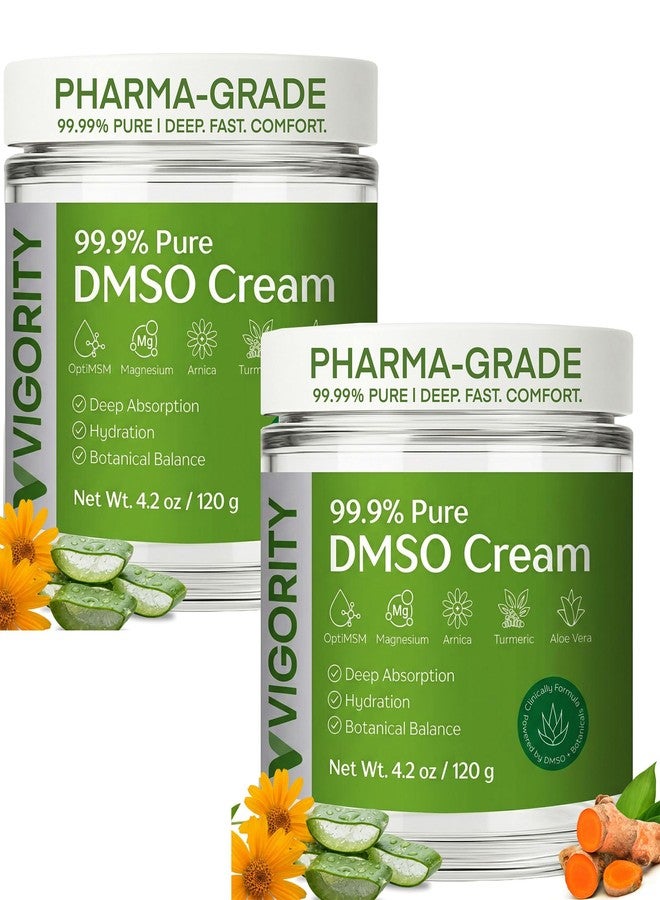 فيجوريتي كريم فيجوريتي 99.9% DMSO نقي - كريم فاخر لترطيب البشرة مع الصبار والمغنيسيوم وMSM ومستخلصات نباتية - سريع الامتصاص، غير دهني، للعناية اليومية بالبشرة - عبوة من قطعتين - Image 1