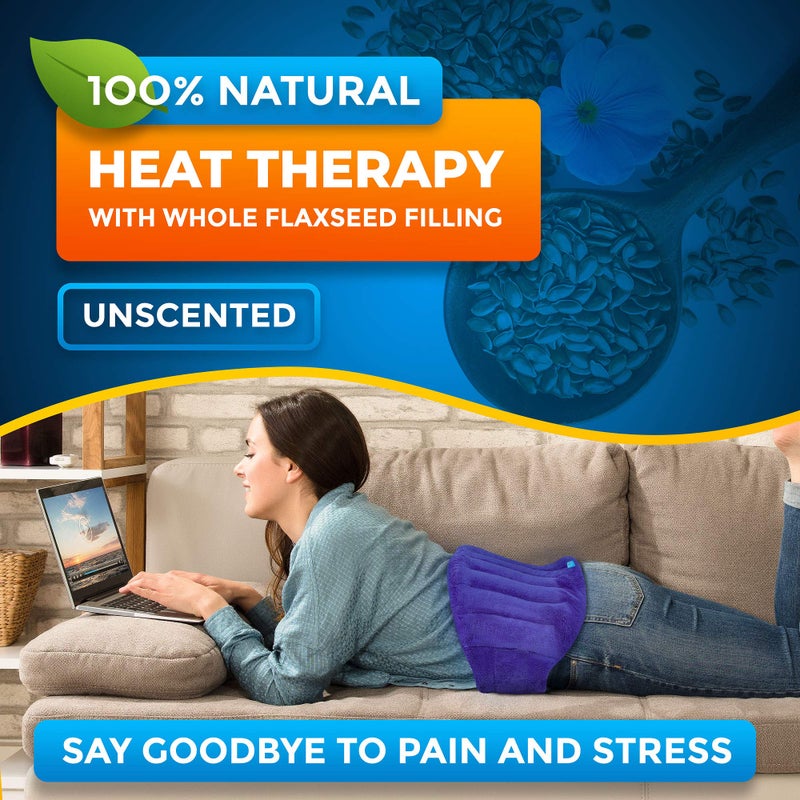 PhysioNatural Microwavable Extra Large Heating Wrap for Lower Back, Waist, Stomach, and Shoulder â€“ Moist Heat Therapy Pad for Instant Pain Relief in Case of Aches, Muscle Spasms, Slipped Discs, and Surgery Recovery - Image 5