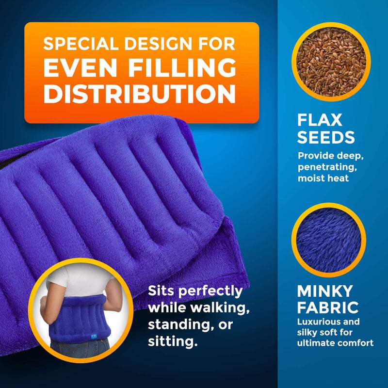 PhysioNatural Microwavable Extra Large Heating Wrap for Lower Back, Waist, Stomach, and Shoulder â€“ Moist Heat Therapy Pad for Instant Pain Relief in Case of Aches, Muscle Spasms, Slipped Discs, and Surgery Recovery - Image 2