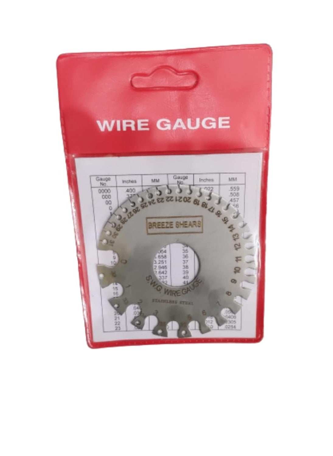 Generic Breeze Shears SWG RoundCircular Wire Gauge with Stainless Steel Body Double Side Measurement Markings SWG 136  - Image 1