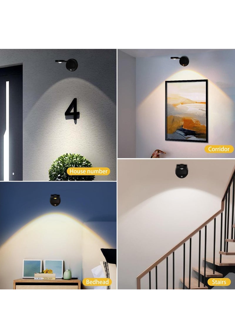 Relex Motion Sensor Wall Lights, 360° Rotation LED Cat-Eye Bulb, Rechargeable Wall Sconce for Stair, Kids Room, Plant, Artwork, Picture Frame, Gallery - Image 4