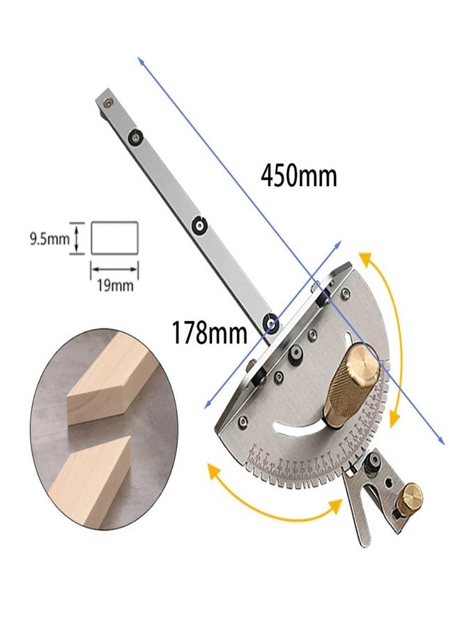 JCFANTS Table Saw Miter Gauge, Aluminum Alloy Miter Gauges Miter Bar, 27 Angle Stops Miter Gauge, Works w/Table Saws, Router Table, Band Saw (Gauge-Sliver) - Image 2