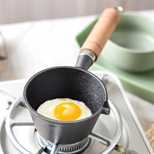 Shop Home Essentials Home Essentials Cast Iron Tadka Pan/Vaghar/Chounk/Baghar for Frying Dal/Spices | 4Inch, 450gm, Gas & Stove-Friendly | Pre-Seasoned, 100% Toxin-Free, Naturally Non-Stick Tempering Pan (Round) - Image 3