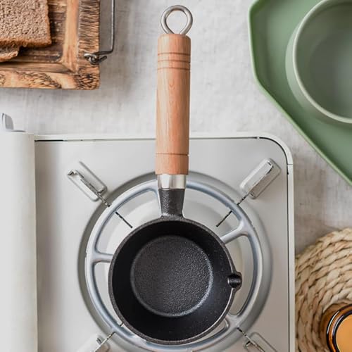 Shop Home Essentials Home Essentials Cast Iron Tadka Pan/Vaghar/Chounk/Baghar for Frying Dal/Spices | 4Inch, 450gm, Gas & Stove-Friendly | Pre-Seasoned, 100% Toxin-Free, Naturally Non-Stick Tempering Pan (Round) - Image 4