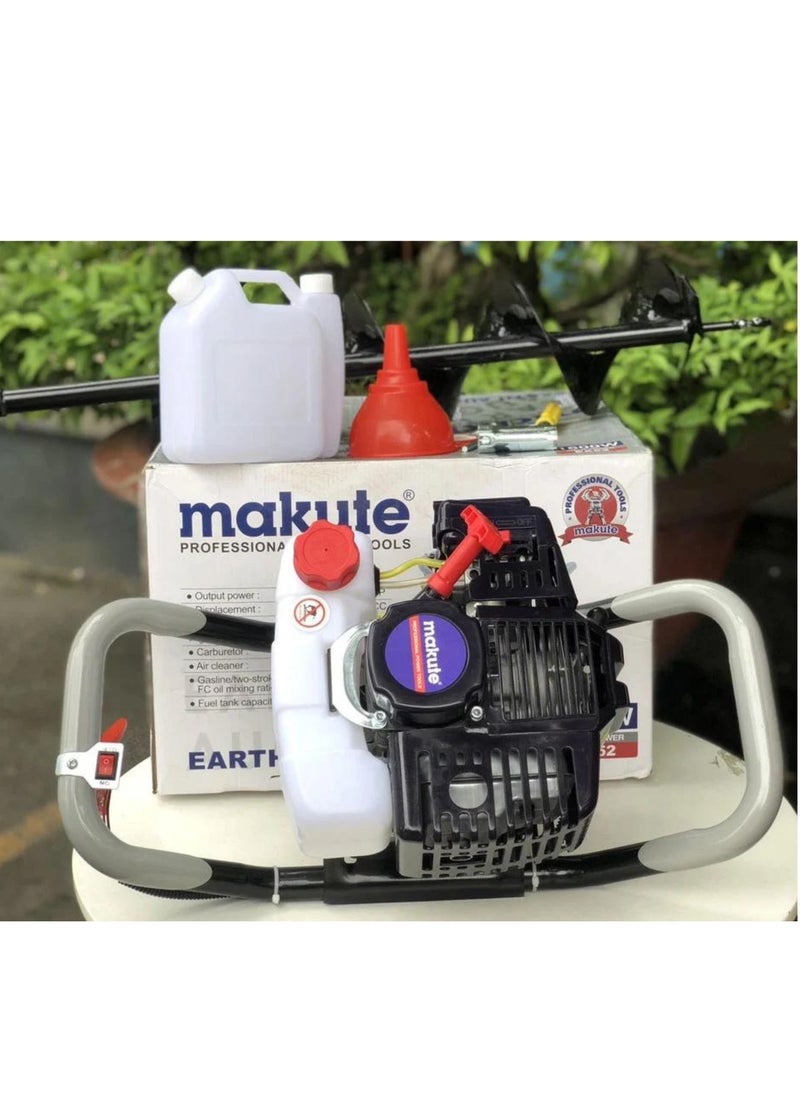 makute - Earth Auger Gasoline Powered, 52CC 2.2HP– 1600W, Adjustable Depth, Ergonomic Handle, 1200ml Fuel Tank, Heavy-Duty Soil Digging for Home & Professional Use- EA52 - Image 1