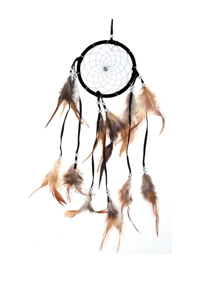 NIBEMINENT Black Handmade Feathers Dream Catcher 18X16X1cm