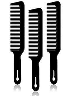 BOAO 3 Pack Barber Combs Clipper Comb Flat Top Clipper Comb Hair Cutting Combs Great For ClipperCuts And Flattops (Black)  - Image 1