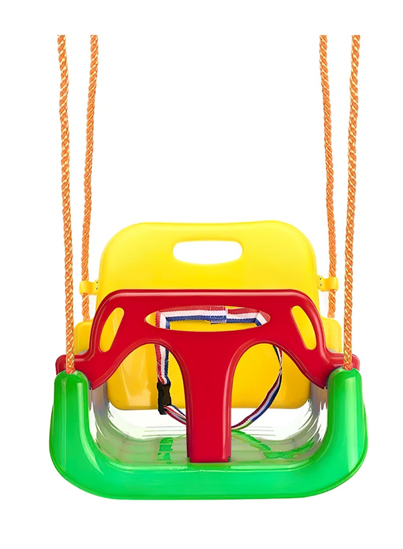 فنز  مقعد أرجوحة للأطفال 3 في 1 أرجوحة للأطفال في الهواء الطلق مضاد للانزلاق، مريح وآمن وقابل للفصل للرضع إلى المراهقين، مقعد متأرجح للأطفال في الأماكن المغلقة والخارجية باللون الأخضر - Image 1