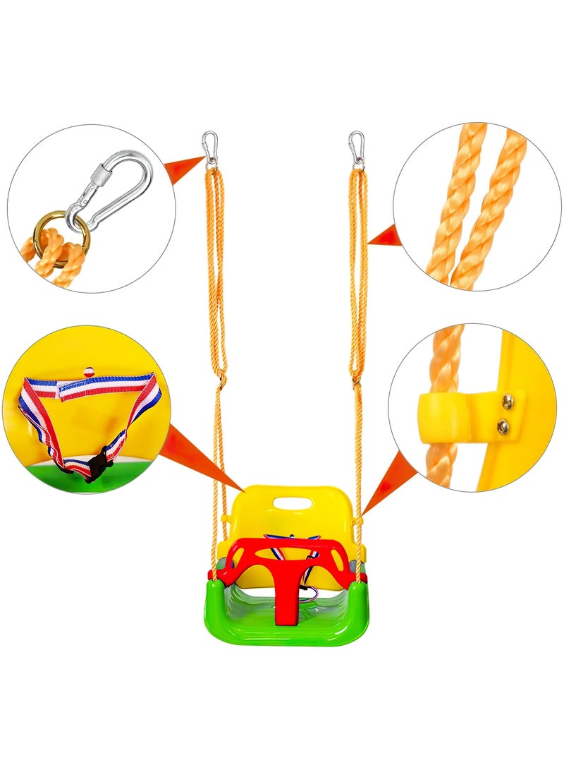 فنز  مقعد أرجوحة للأطفال 3 في 1 أرجوحة للأطفال في الهواء الطلق مضاد للانزلاق، مريح وآمن وقابل للفصل للرضع إلى المراهقين، مقعد متأرجح للأطفال في الأماكن المغلقة والخارجية باللون الأخضر - Image 2