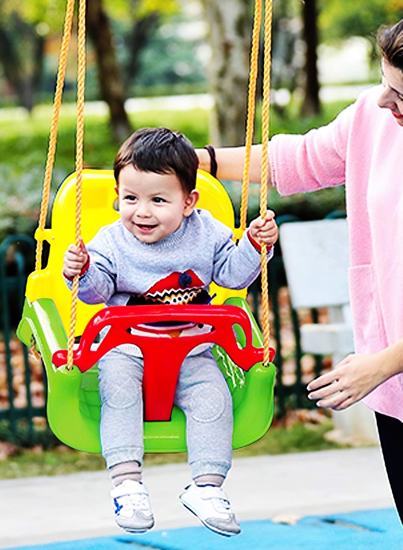 فنز  مقعد أرجوحة للأطفال 3 في 1 أرجوحة للأطفال في الهواء الطلق مضاد للانزلاق، مريح وآمن وقابل للفصل للرضع إلى المراهقين، مقعد متأرجح للأطفال في الأماكن المغلقة والخارجية باللون الأخضر - Image 4
