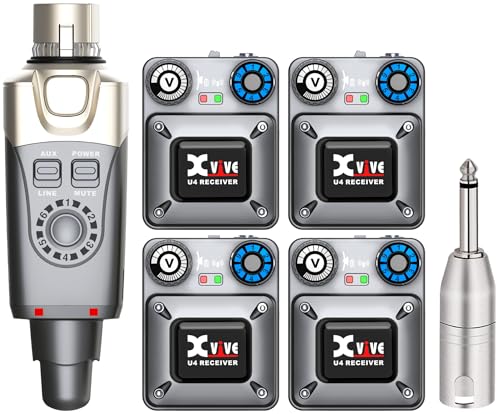 Xvive U4R4 Wireless in-Ear Monitor System Set with One Transmitter and Four Receivers - Image 1