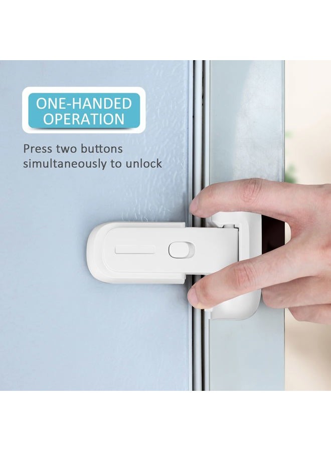 CLYMENE 2 Pack Child Proof Fridge Lock, Refrigerator Fridge Freezer Door Latch to Keep Closed, Refrigerator Door Lock for Toddlers and Aging Seals, Easy to Install and No Unsightly Straps Required (White) - Image 3