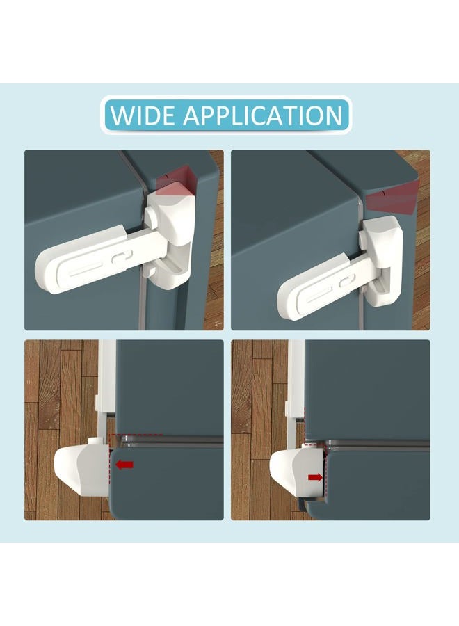 CLYMENE 2 Pack Child Proof Fridge Lock, Refrigerator Fridge Freezer Door Latch to Keep Closed, Refrigerator Door Lock for Toddlers and Aging Seals, Easy to Install and No Unsightly Straps Required (White) - Image 4