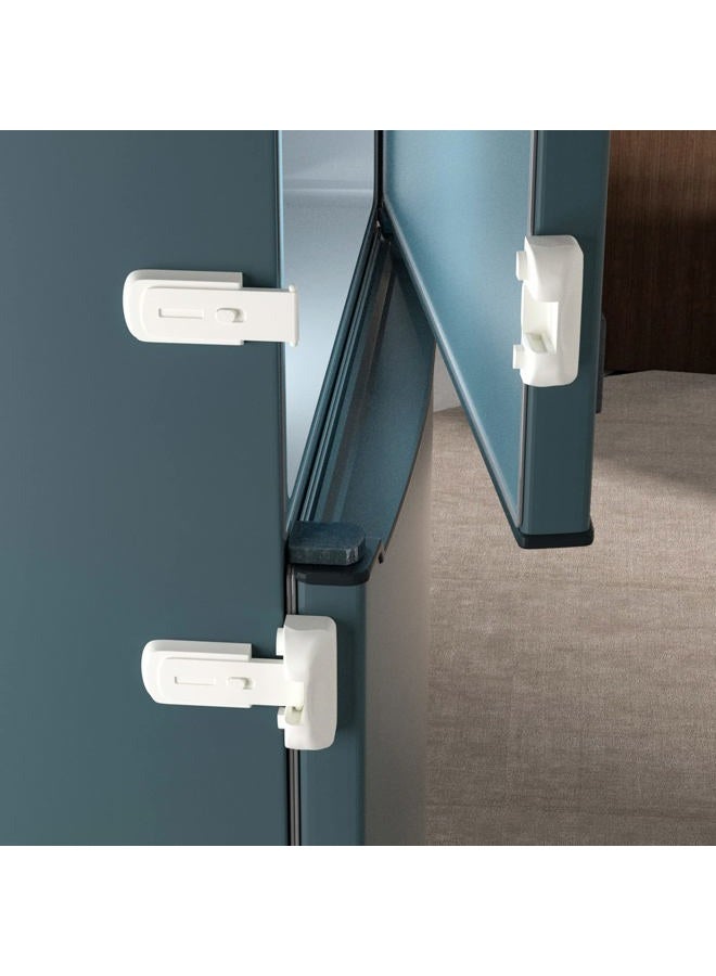 CLYMENE 2 Pack Child Proof Fridge Lock, Refrigerator Fridge Freezer Door Latch to Keep Closed, Refrigerator Door Lock for Toddlers and Aging Seals, Easy to Install and No Unsightly Straps Required (White) - Image 1