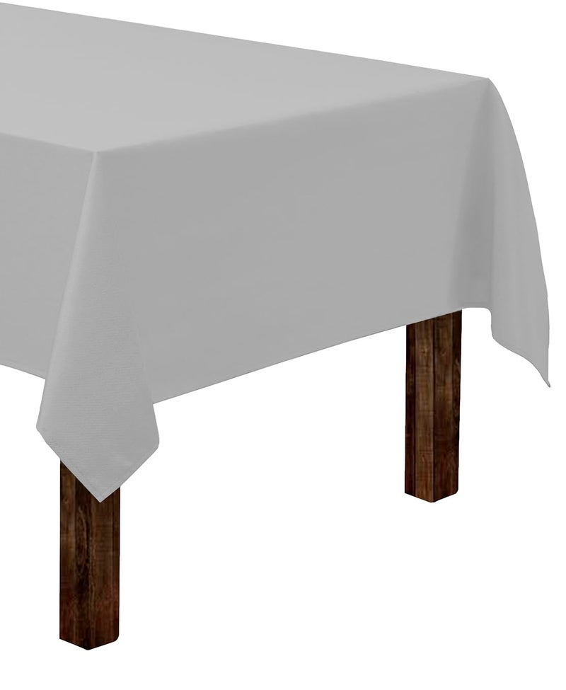 Gee Di Moda Rectangle Tablecloth - 60 x 102 Inch Silver Table Cloth for 6 Foot Rectangle Table - Heavy Duty Washable Fabric - for 6 Ft Buffet Table  Holiday Party  Dinner  Wedding & Baby Shower - Image 1