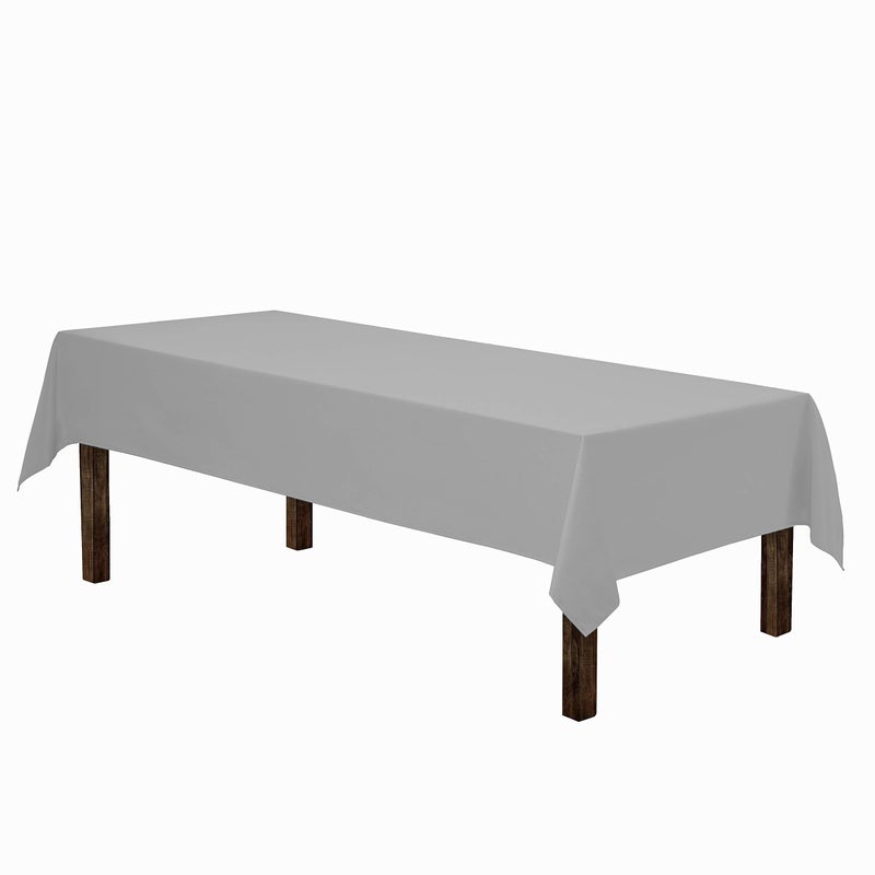 Gee Di Moda Rectangle Tablecloth - 60 x 102 Inch Silver Table Cloth for 6 Foot Rectangle Table - Heavy Duty Washable Fabric - for 6 Ft Buffet Table  Holiday Party  Dinner  Wedding & Baby Shower - Image 2