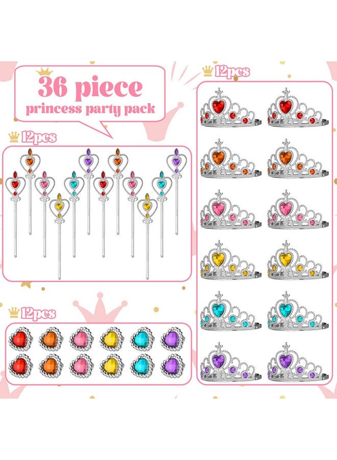 Yinder 12 Costume Dress Up Play Set Includes Princess Birthday Party Favor Bags Princess Crown Princess Wand Princess Goodie Bags Princess Gift Bags Toy Princess Tiara Rings Princess Party Decorations - Image 3
