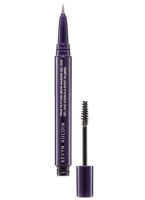 True Feather Brow Marker Gel Duo, Ash Blonde: Dual-ended. Shapes, defines + sets brows for full, natural finish. Precise makeup brush tip. Invisible gel formula creates flexible hold.