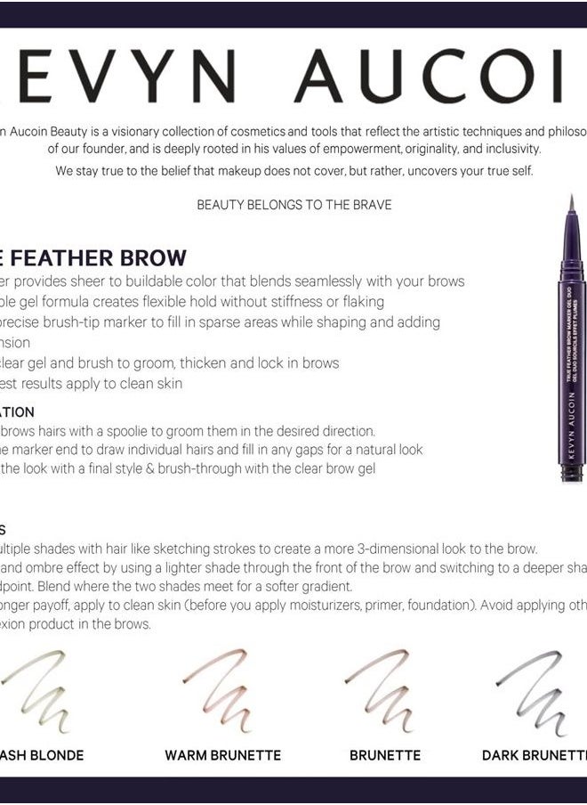 Kevyn Aucoin - True Feather Brow Marker Gel Duo, Ash Blonde: Dual-ended. Shapes, defines + sets brows for full, natural finish. Precise makeup brush tip. Invisible gel formula creates flexible hold. - Image 1