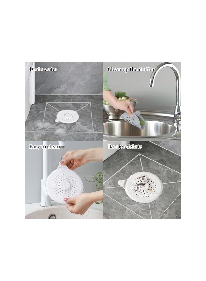 The Bros 2 قطع مصيدة شعر مصنوعة من السيليكون لصرف المياه مع شفاط، واقي صرف، مصفاة حوض - غطاء مصيدة شعر لصرف المياه، فلتر مصيدة الشعر لحمام، حوض استحمام، مطبخ - Image 4