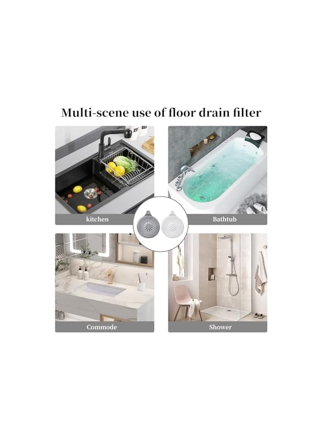 The Bros 2 قطع مصيدة شعر مصنوعة من السيليكون لصرف المياه مع شفاط، واقي صرف، مصفاة حوض - غطاء مصيدة شعر لصرف المياه، فلتر مصيدة الشعر لحمام، حوض استحمام، مطبخ - Image 5