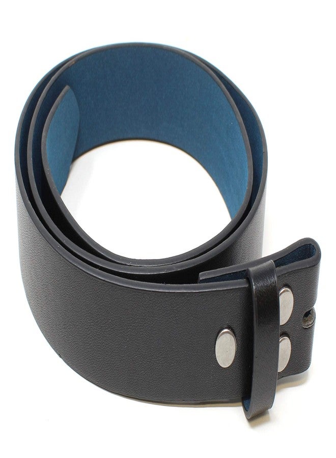BC Belts Womens Leather Strap with Smooth Grain Finish 1.25" Wide with Snaps (Black-L) - Image 3