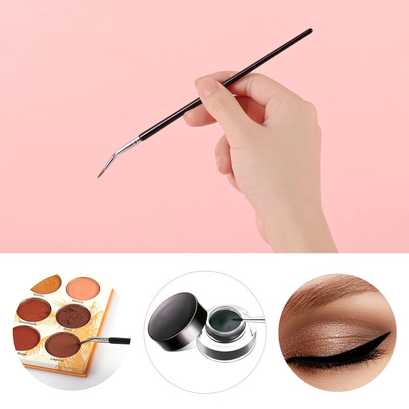 AIEX مجموعة فرش آيلاينر بزاوية 6 قطع، فرش مكياج آيلاينر دقيق وحواجب، فرشاة آيلاينر بزاوية، فرشاة خافي العيوب رفيعة جداً، فرشاة حواجب مائلة - Image 4