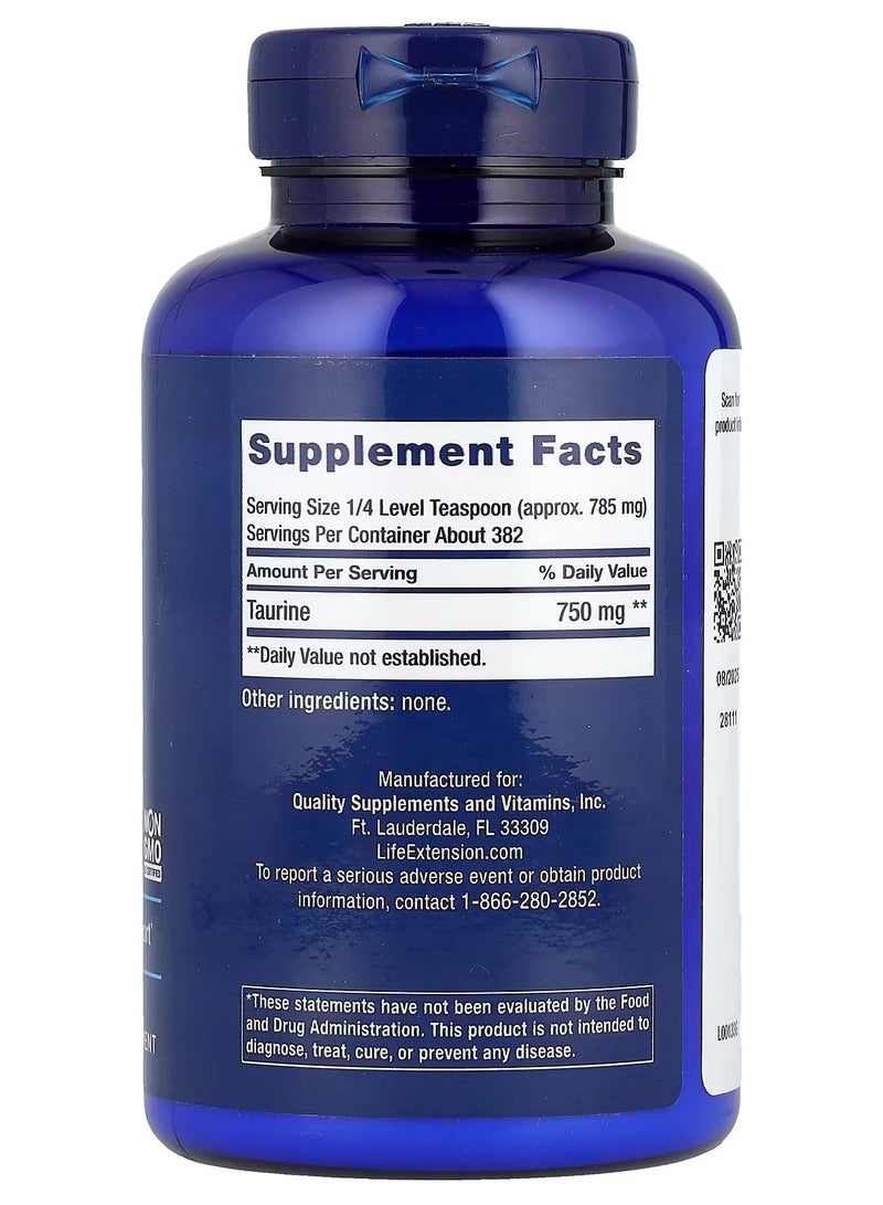 Life Extension, Taurine Powder, 10.58 oz (300 g) - Image 2