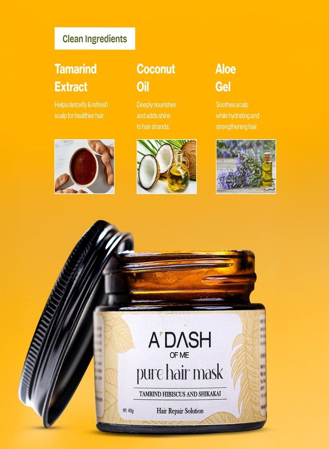 A Dash of Me Pure Tamarind Herbal Mask (40g) | Frizz Control & Damage Repair | Growth Support with Hibiscus, Shikakai & Methi | Smooth Silky Results - Image 4