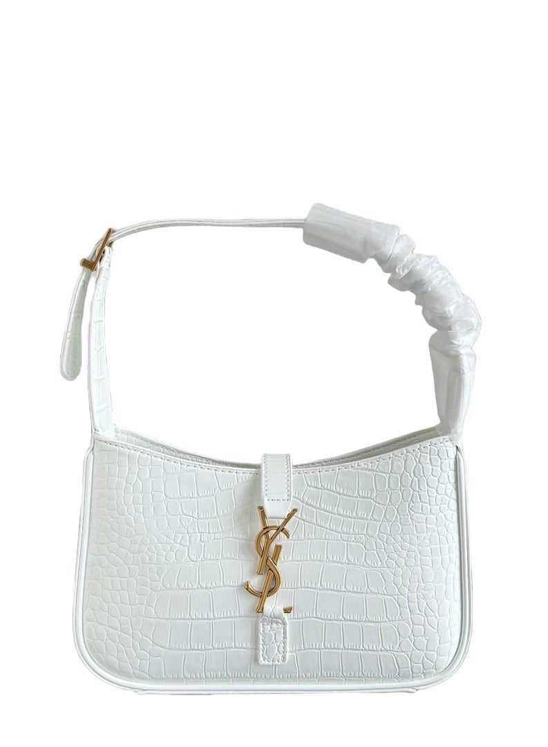 Yves Saint Laurent Le 5 a 7 Hobo Croc-embossed leather Shoulder Bag