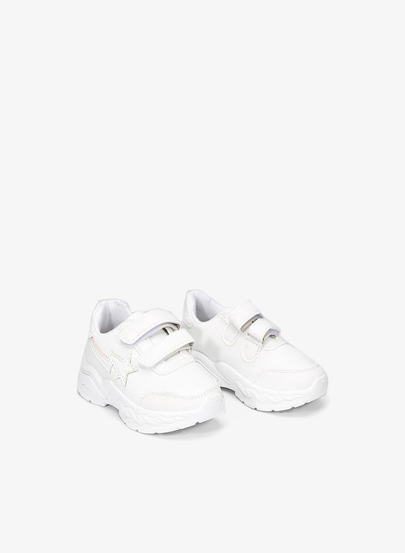 babyqlo White Star Patch School Shoes for Kids - Image 1