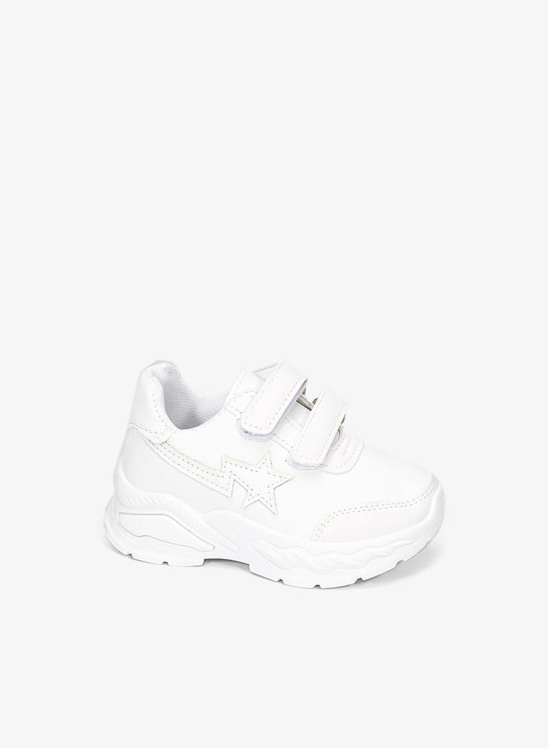 babyqlo White Star Patch School Shoes for Kids - Image 3