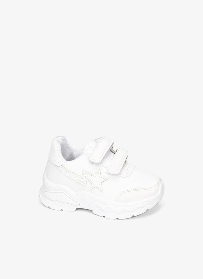babyqlo White Star Patch School Shoes for Kids