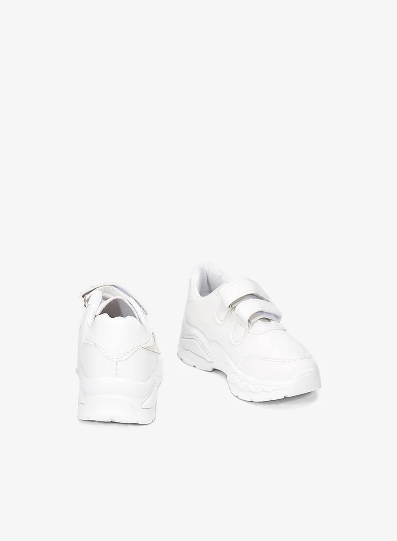 babyqlo White Star Patch School Shoes for Kids