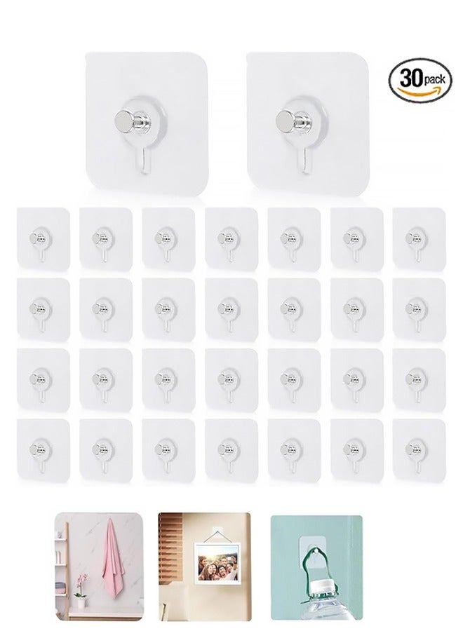 JOYBOS خطافات الصور، 30 قطعة من خطافات الصور ذاتية اللصق المقاومة للماء، خطافات الصور على الحائط، علاقة حائط شديدة التحمل بدون مسامير، مناسبة للمنزل والمطبخ والحمام والمكتب - Image 1