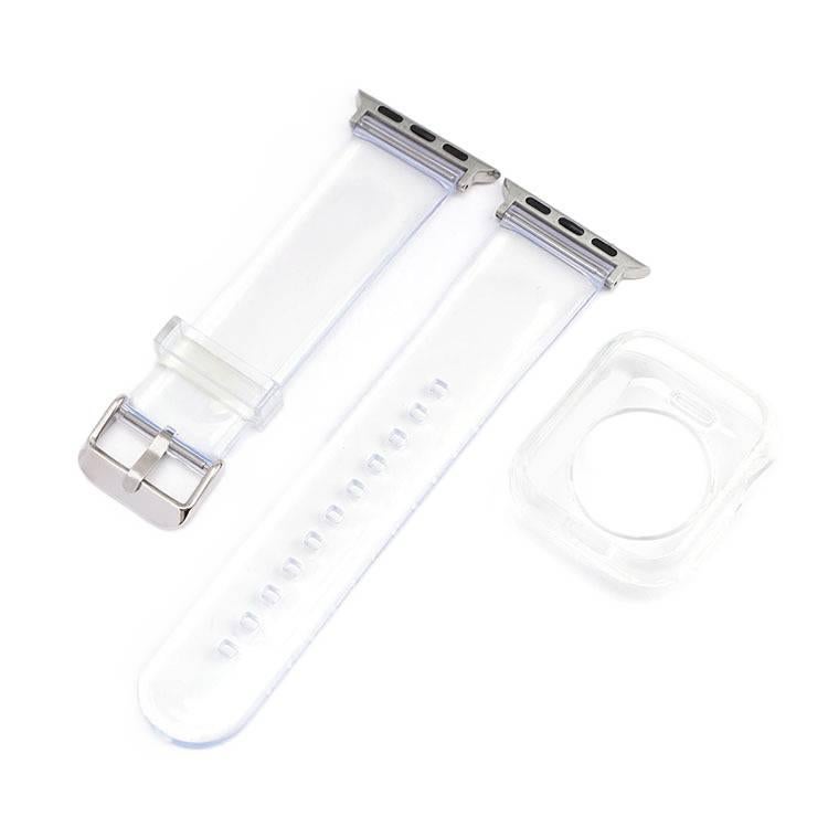 AD Clear Case With Band Set Smartwatch Band Compatible with Apple Watch with Adjustable Fit Replacement Strap for Daily Wear - Image 1