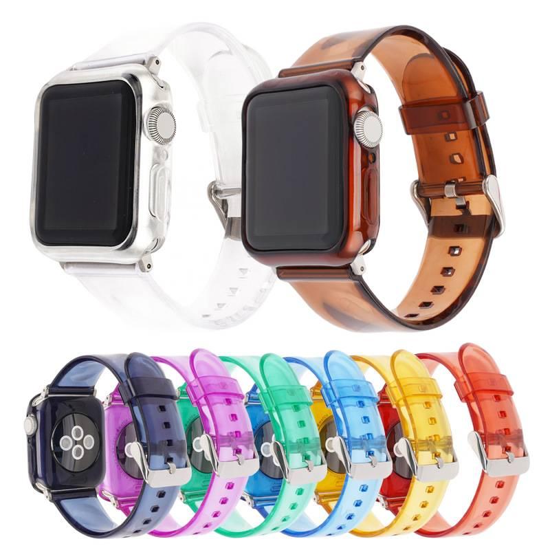 AD Clear Case With Band Set Smartwatch Band Compatible with Apple Watch with Adjustable Fit Replacement Strap for Daily Wear - Image 2