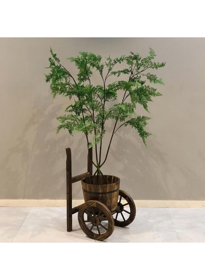 HOME TASTE عربة زهور خشبية - وعاء زهور بشكل متعدد الاستخدامات، مزهرية، حاوية، ودلو - مزهرية خشبية أنيقة لحديقة، فناء خارجي، أو ساحة - Image 5