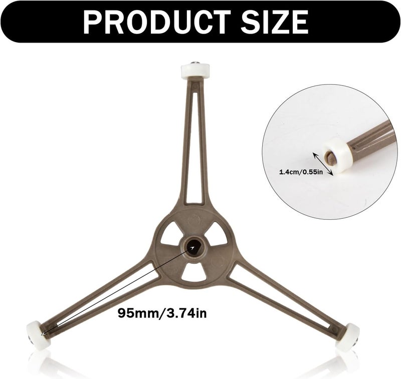 apvok Microwave Turntable Ring with 14mm Wheel Glass Plate Rotating Roller Ring Durable Spinner Microwave Oven Glass Plate Tray Support Holder Plastic Turntable Triple Flat for Replacement Parts - Image 2