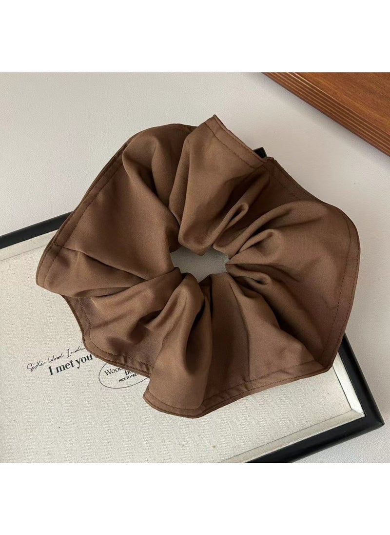 Korean Retro Solid Hair Tie Elegant Scrunchie Light coffee