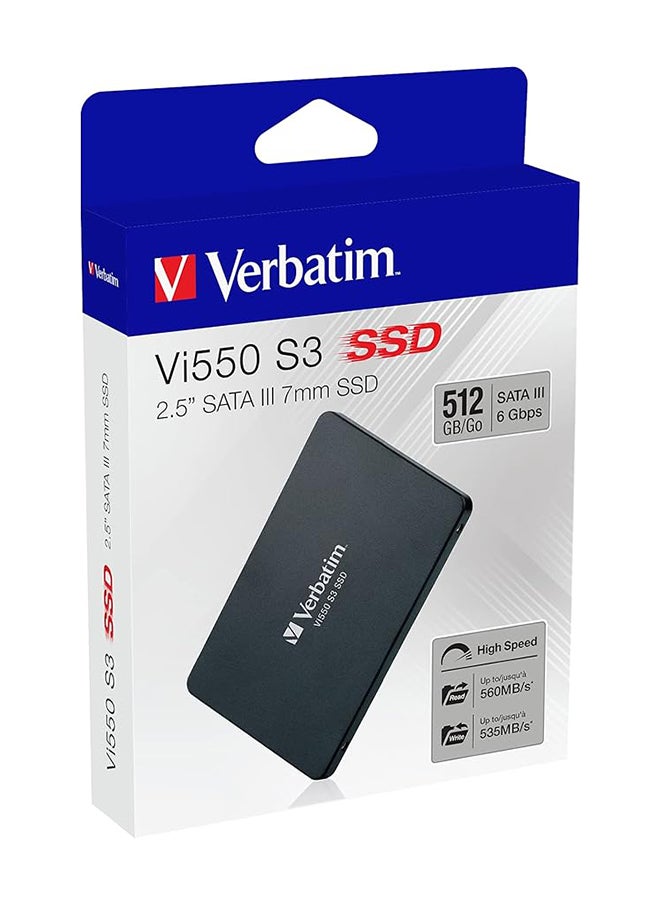 Vi550 S3 SSD - internal SSD 512GB - Solid State Drive - 2.5'' SATA III interface - internal SSD drive with 3D NAND technology - high performance SSD 512GB - 500MB/s - black