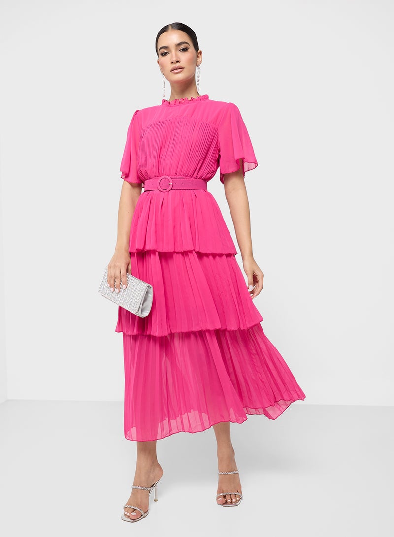 ايلا فستان بطبقات مع كسرات - Image 4