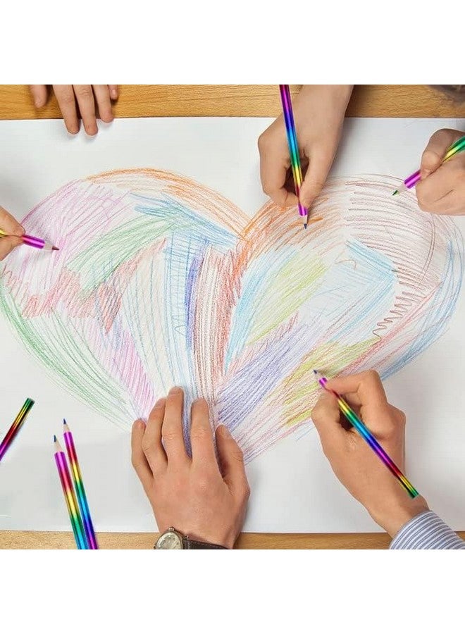 لابوهي 24 قطعة من أقلام الرصاص الملونة بألوان قوس قزح، 4 ألوان في 1 أقلام رصاص ملونة بألوان قوس قزح للأطفال، أقلام رصاص متعددة الألوان مع مبراة أقلام رصاص ملونة بالليزر بكميات كبيرة لرسم الأطفال والبالغين والمدارس - Image 5