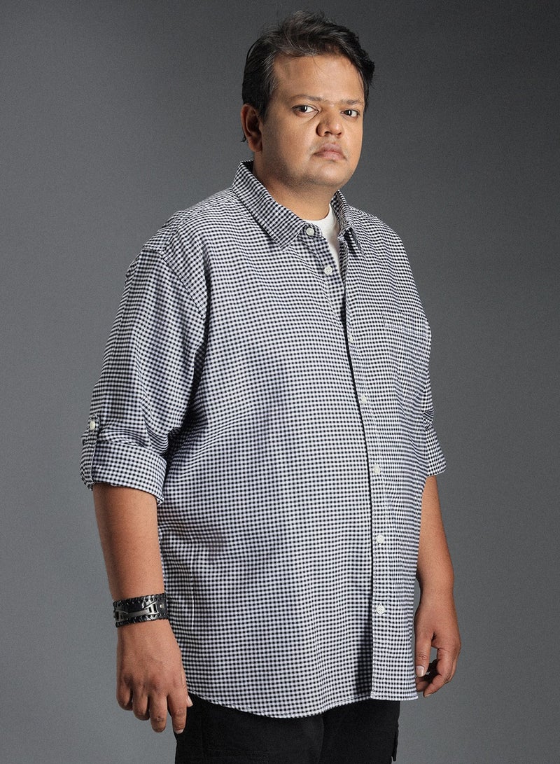 هاي ستار قميص كاجوال قطني كلاسيكي كاروهات دقيقة للرجال - Image 1