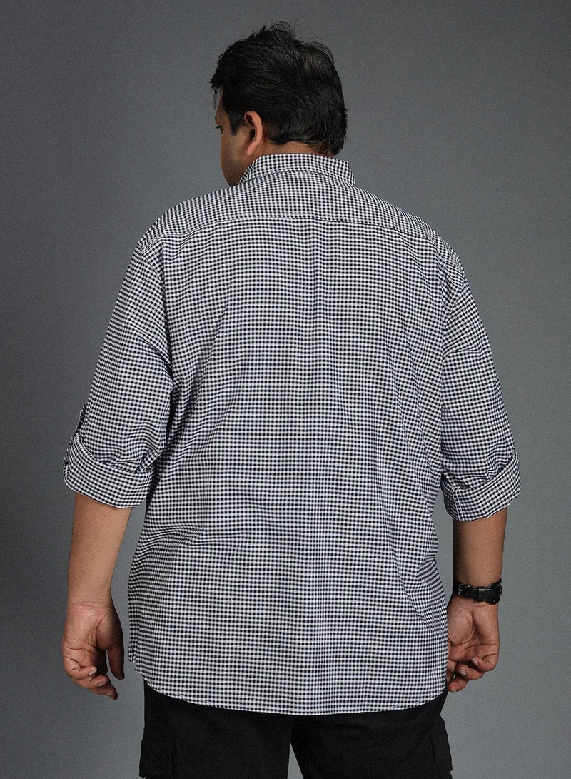 HIGH STAR Classic Micro Checked Cotton Casual Shirt for Men