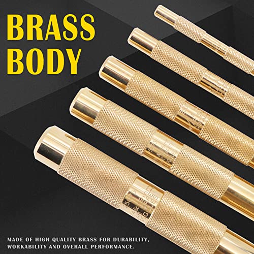 Tektall 5 Brass Drift Punch Set, Hand Tool Punches Tools for Home use 1/4-Inch 3/8-Inch 1/2-Inch 5/8-Inch 3/4-Inch 1/4'' 3/8'' 1/2'' 5/8'' 3/4'' 5 Pc. Replace 67003-MAI 045256670034 - Image 4
