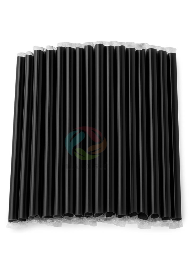 لافيش ماصات جامبو بوبا (عبوة من ٥٠ قطعة) | سمك ١٢ مم، طول ٢٤ سم | ماصات سموثي سوداء عريضة جدًا | مغلفة بشكل فردي، خالية من مادة BPA | مثالية لشاي الفقاعات، ميلك شيك، عصائر، فعاليات، ومقاهي - Image 1