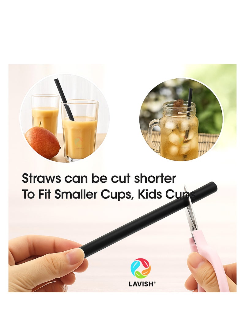 لافيش ماصات جامبو بوبا (عبوة من ٥٠ قطعة) | سمك ١٢ مم، طول ٢٤ سم | ماصات سموثي سوداء عريضة جدًا | مغلفة بشكل فردي، خالية من مادة BPA | مثالية لشاي الفقاعات، ميلك شيك، عصائر، فعاليات، ومقاهي - Image 3